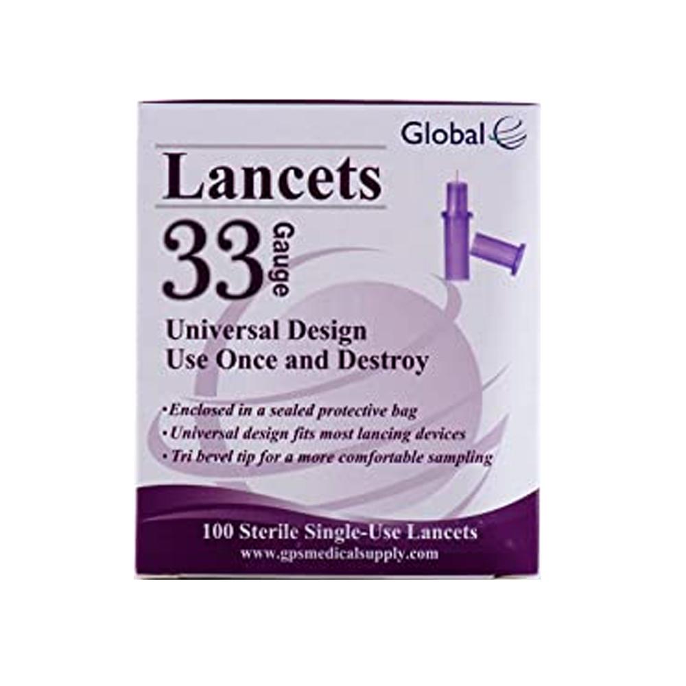 Global 33G Lancets - Pull Top 100 Count Box