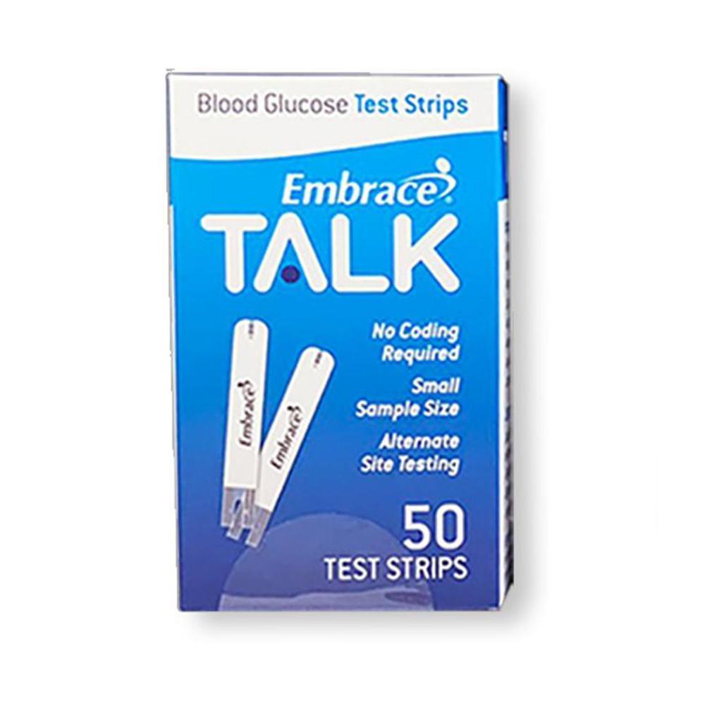 Embrace Talk Blood Glucose <br> Test Strips <br> 50 ct.