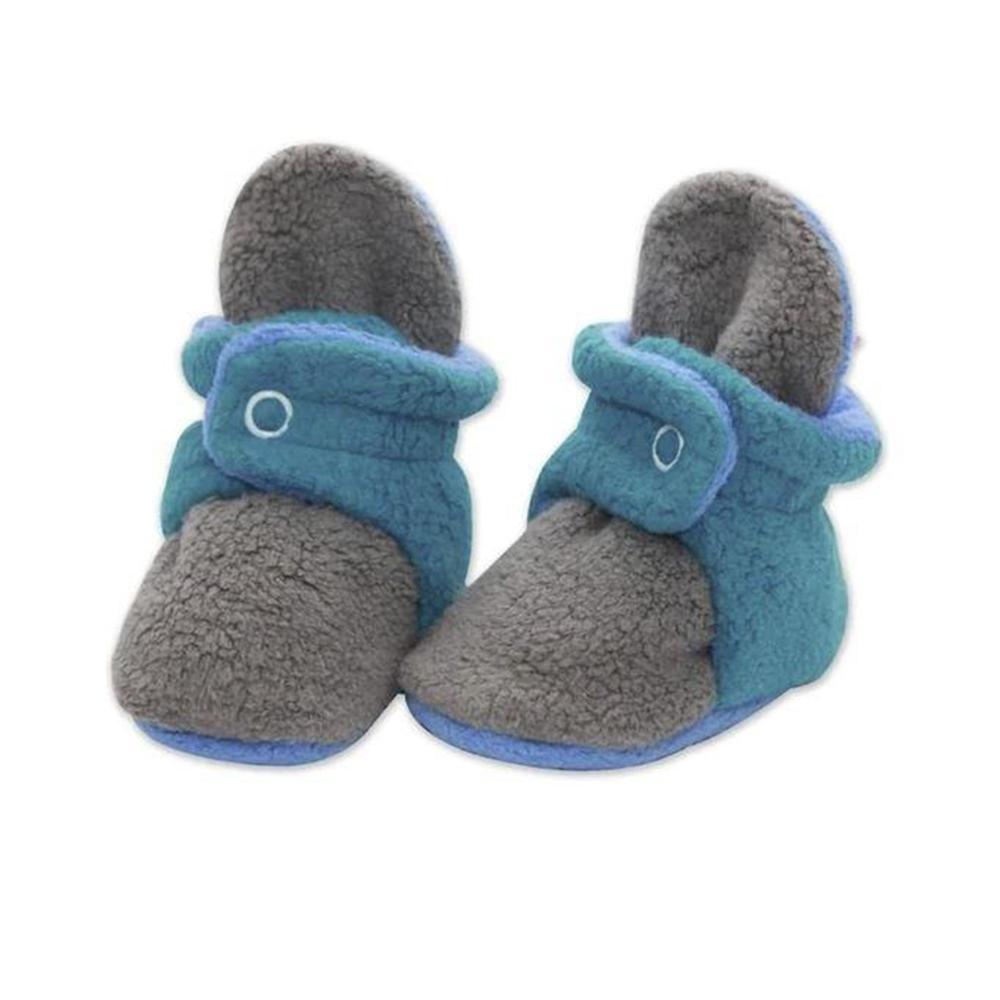 Zutano Baby Booties <br> Tri-Color Gray/Pagoda/Periwinkle